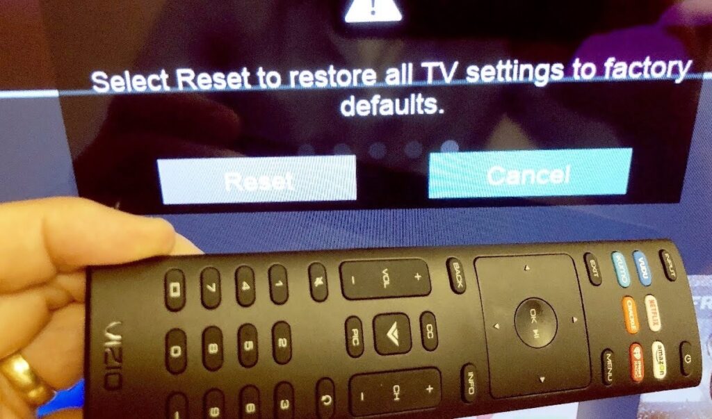 Reset Vizio TV without the WiFi remote