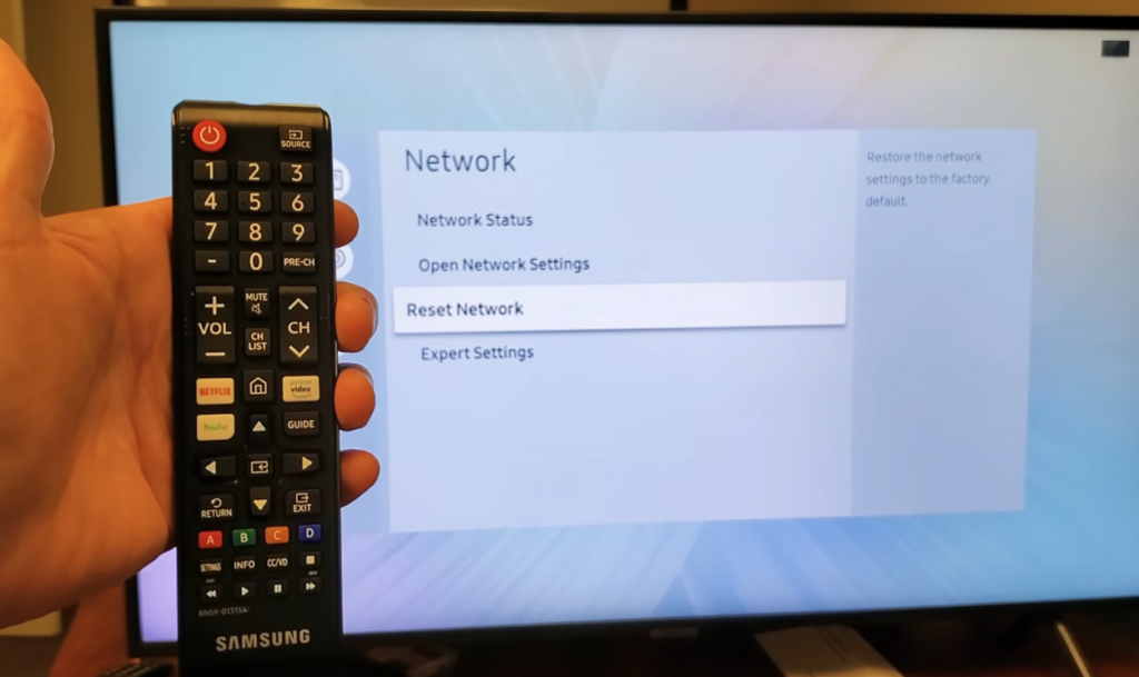 Where is the reset button for Samsung TV?